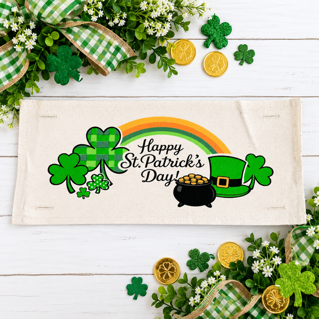 PANEL ONLY: RECTANGLE Holiday Spring, St. Patrick's Day, March 17th Leprechaun, Horse Shoe, Green, Irish, ST. PATTY'S TRIO