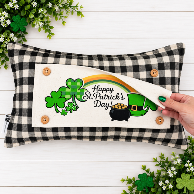 PANEL ONLY: RECTANGLE Holiday Spring, St. Patrick's Day, March 17th Leprechaun, Horse Shoe, Green, Irish, ST. PATTY'S TRIO