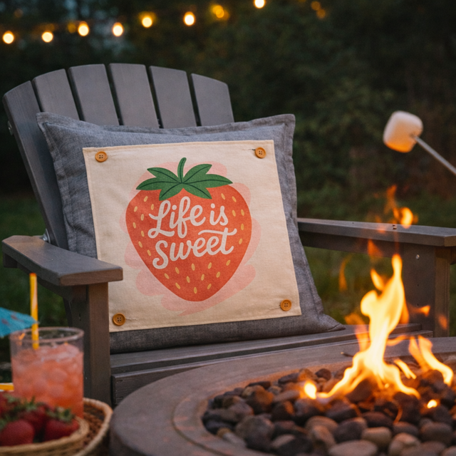 MISFIT  PANEL ONLY: SQUARE Spring, Summer, Garden Lover, Plants, Flowers; Life is Sweet STRAWBERRY ICE CREAM