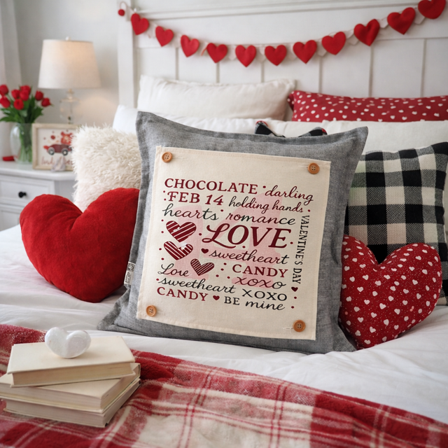 MISFIT PANEL ONLY: SQUARE Holiday Pure & Simple Aesthetic Classy Clean Boho Heart Cursive Honest Natural Love Winter, Valentine's, Hearts, Red, Pink: SQUARE VALENTINE'S SUBWAY WORD ART