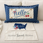 NEW! RECTANGLE SUMMER/FALL BUNDLE:  3 seasons +BLUE POLKA DOT pillow:  HELLO CHERRY, USA MAP, HOME SWEET HOME
