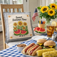 NEW! SQUARE SUMMER/FALL BUNDLE:  3 seasons + CHARCOAL pillow: SWEET SUMMER TIME, SPACIOUS SKIES, ACORN BRANCH