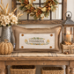 NEW!  PANEL ONLY:  Fall Autumn wheat acorns berries Thanksgiving; THANKFUL