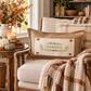 NEW!  PANEL ONLY:  Fall Autumn wheat acorns berries Thanksgiving; THANKFUL