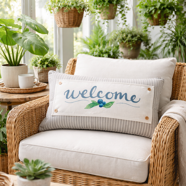 PILLOW ONLY (with fluffy insert): Galvinized Charcoal/Cream Farm Stripes: CREAM/ DARK CHARCOALSTRIPES PILLOW (with insert)