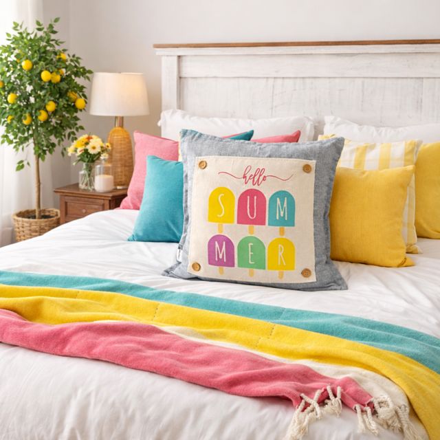 PANEL ONLY: SQUARE Hello Summer Vibes Lazy Days Childhood Memory Hot Melt POPSICLE