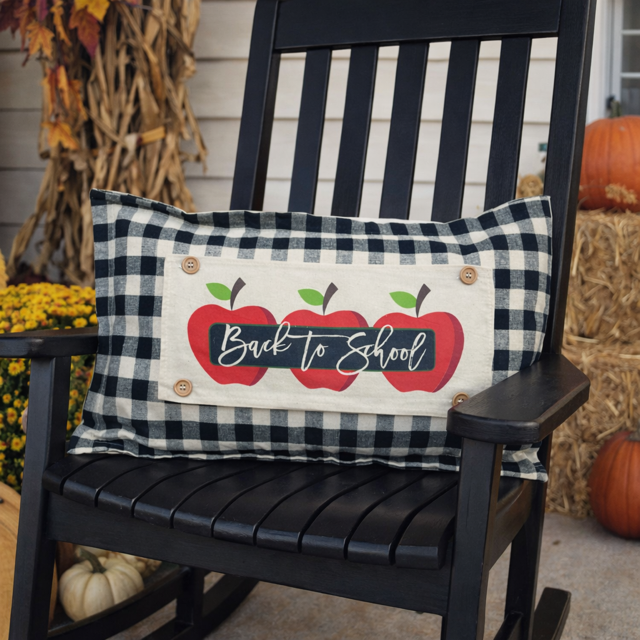 PANEL ONLY: RECTANGLE Fall, Autumn; BACK TO SCHOOL