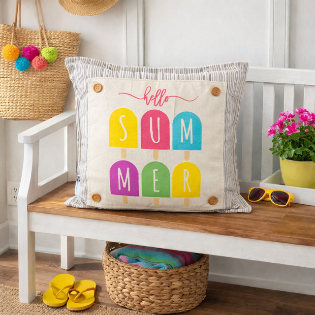 PANEL ONLY: SQUARE Hello Summer Vibes Lazy Days Childhood Memory Hot Melt POPSICLE