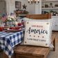 PANEL ONLY: SQUARE patriotic, Americana, home of the brave, 4th of July, blue and red, LAND THAT I LOVE