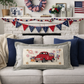 NEW! RECTANGLE SPRING/SUMMER/FALL BUNDLE:  3 seasons + CHARCOAL REC. pillow:  NEW WELCOME, FIREWORK TRUCK, TRACTOR FIELD