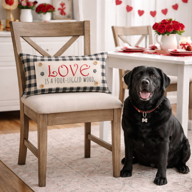 GLITTER PANEL ONLY:  RECTANGLE Glitter Holiday Panel: Winter, Valentines Cherry Love, fur baby(ies) LOVE IS A FOUR-LEGGED WORD
