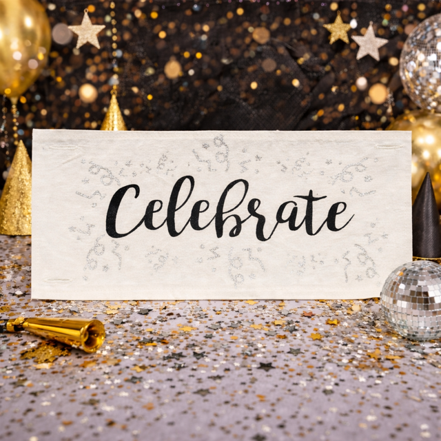 PANEL ONLY: 
RECTANGLE Glitter Holiday Panel:  Graduation, Winter; CELEBRATE