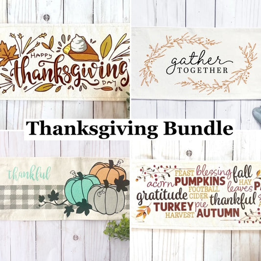 NEW!   4-PACK Bundle Deal: THANKSGIVING Bundle SAVE!  PIE, GATHER TOGETHER, THANKFUL PUMPKIN, FALL SUBWAY ART