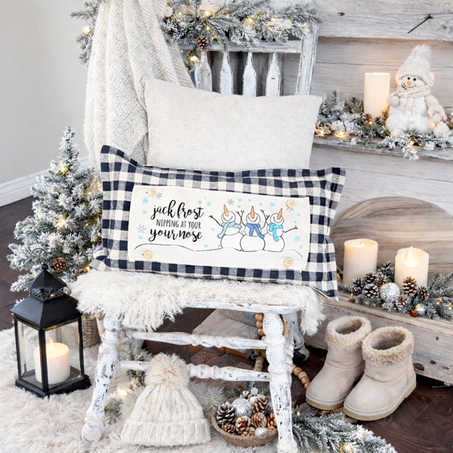 PILLOW ONLY (with fluffy insert): Buffalo Check Gingham: BUFFALO CHECK PILLOW (with insert)