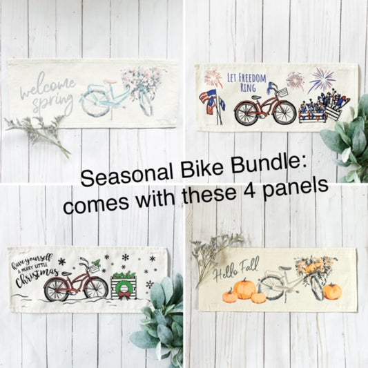 BUNDLE DEAL: Vintage Bike Panels (4 pack) SAVE!!! Spring, Firework, Fall, Christmas