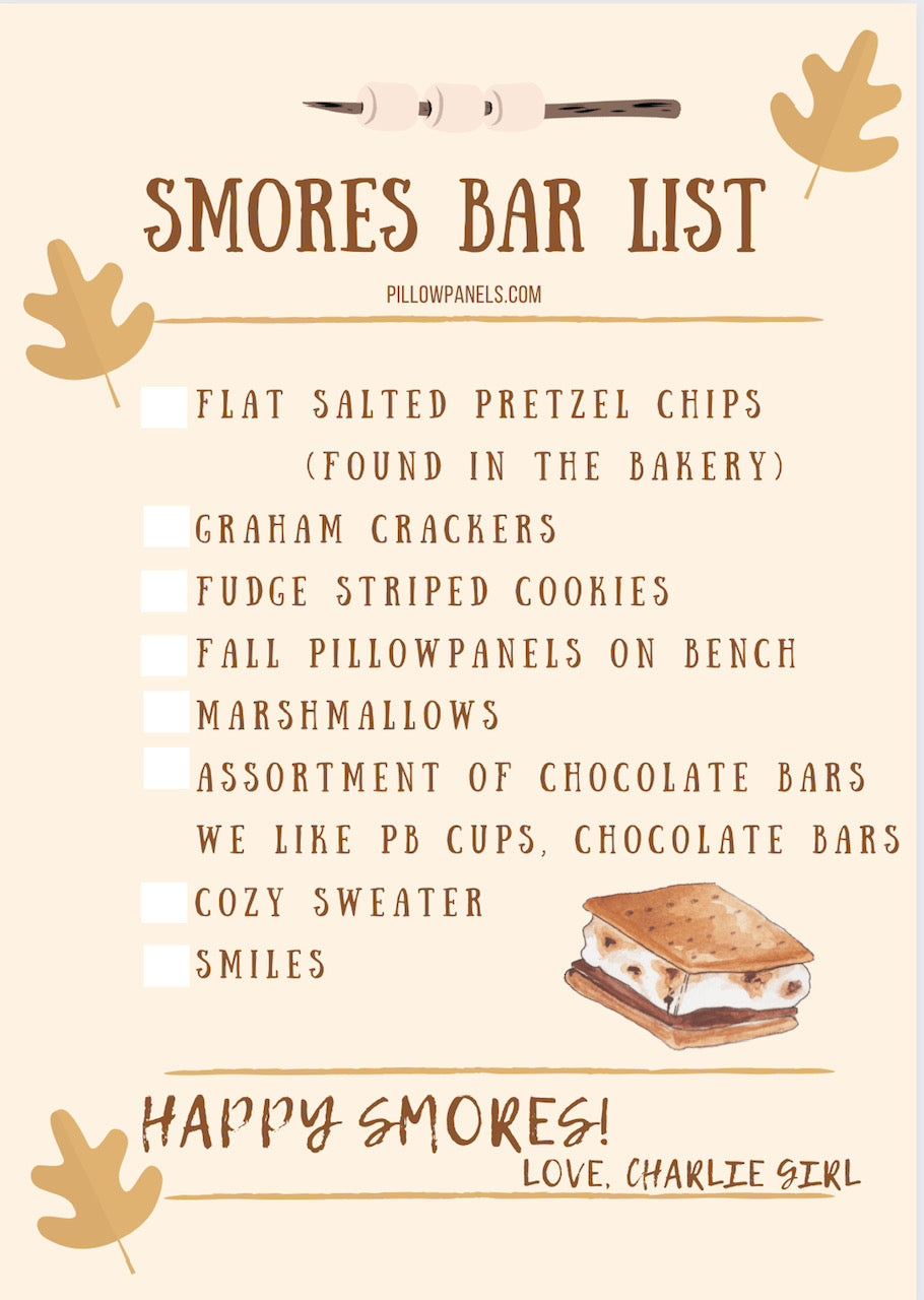 Tip Card: Easy Get Together Bon Fire Smores Bar Party List