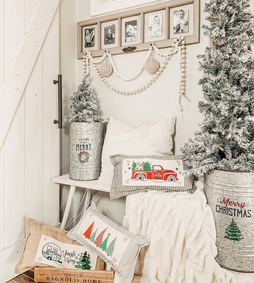 SEASONAL BUNDLE SET: Charcoal/Cream Stripes Pillow (comes with foam insert and these 4 panels in back pocket); Winter Spring Summer Fall Autumn: Thankful Pumpkins, Jack Frost Snowman, Farm Animals/Barn, 4th Of July Parade Bike