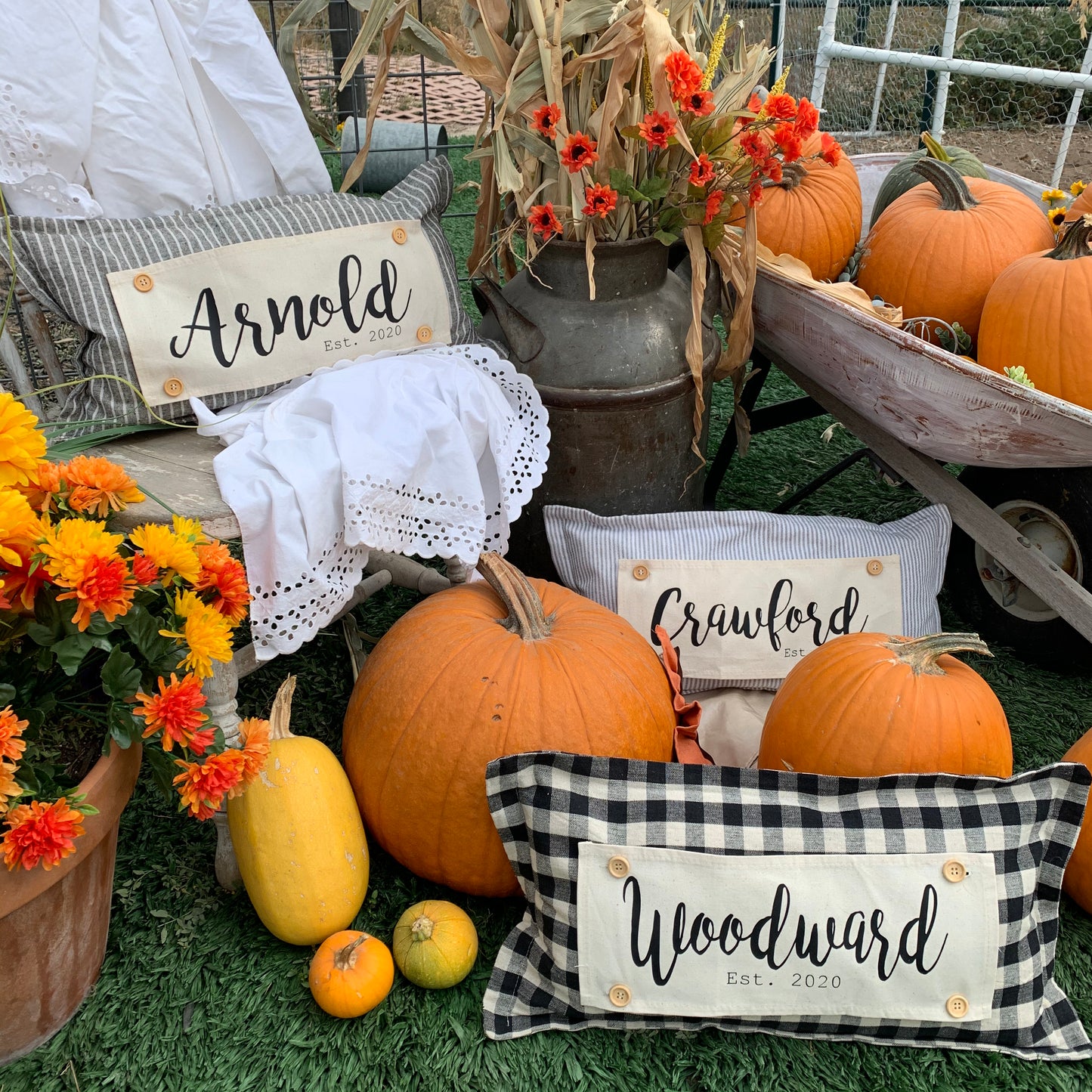 PARTY PACKAGE BUNDLE: Holiday Panel Thanksgiving November Fall Autumn:GATHER TOGETHER /CUSTOM PANEL LAST NAME + farmhouse charcoal runner