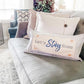 Pillow ONLY (with fluffy insert): Farmhouse Gray/White Ticking Stripes