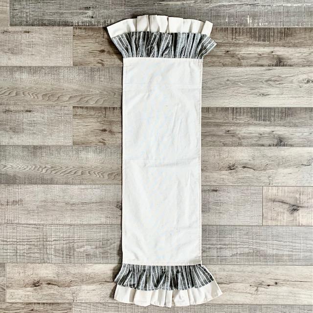 Matching Table Runner: Charcoal/Cream Stripes